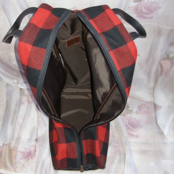 NEW Bonfanti Buffalo Plaid Wool Leather Boot Storage/Transport Bag - Picture 11 of 12